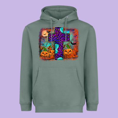 Halloween Cross Heavyweight Hoodie Designed By Jahusdesignshop