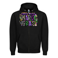 Black little miss mardi gras Zipper Hoodie - RacoonDesign