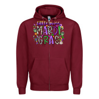 Burgundy little miss mardi gras Zipper Hoodie - RacoonDesign