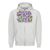 Dove Grey little miss mardi gras Zipper Hoodie - RacoonDesign