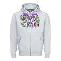 Heather Grey little miss mardi gras Zipper Hoodie - RacoonDesign