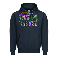 Navy little miss mardi gras Zipper Hoodie - RacoonDesign
