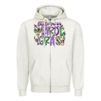 Oatmeal Heather little miss mardi gras Zipper Hoodie - RacoonDesign