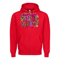 Red little miss mardi gras Zipper Hoodie - RacoonDesign