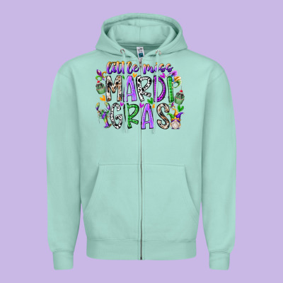 Little Miss Mardi Gras Zipper Hoodie Designed By Racoondesign