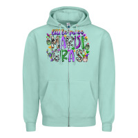 Seafoam little miss mardi gras Zipper Hoodie - RacoonDesign
