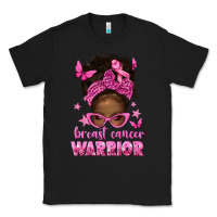Black afro messy bun breast cancer warrior Classic Tee - texasbilliewilder