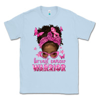 Dusty Blue afro messy bun breast cancer warrior Classic Tee - texasbilliewilder