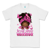 White afro messy bun breast cancer warrior Classic Tee - texasbilliewilder