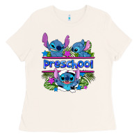 Bone preview flower stitch blue preschool Ladies Tee - AdoDesignShop