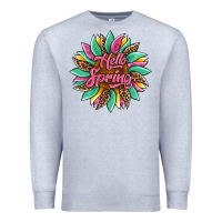 Heather Grey hello spring sunflower Premium Sweatshirt - Artiststas