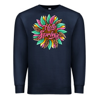 Navy hello spring sunflower Premium Sweatshirt - Artiststas