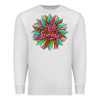 Oatmeal Heather hello spring sunflower Premium Sweatshirt - Artiststas