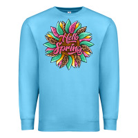 Ocean Blue hello spring sunflower Premium Sweatshirt - Artiststas