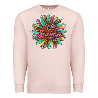 Pale Pink hello spring sunflower Premium Sweatshirt - Artiststas