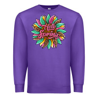 Purple hello spring sunflower Premium Sweatshirt - Artiststas