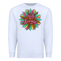 White hello spring sunflower Premium Sweatshirt - Artiststas