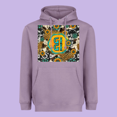 Gigi Sunflower Turquoise Heavyweight Hoodie Designed By Jasminsmagicworld