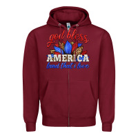 Burgundy god bless america land that i love Zipper Hoodie - HRA Design Shop