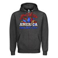 Charcoal Heather god bless america land that i love Zipper Hoodie - HRA Design Shop