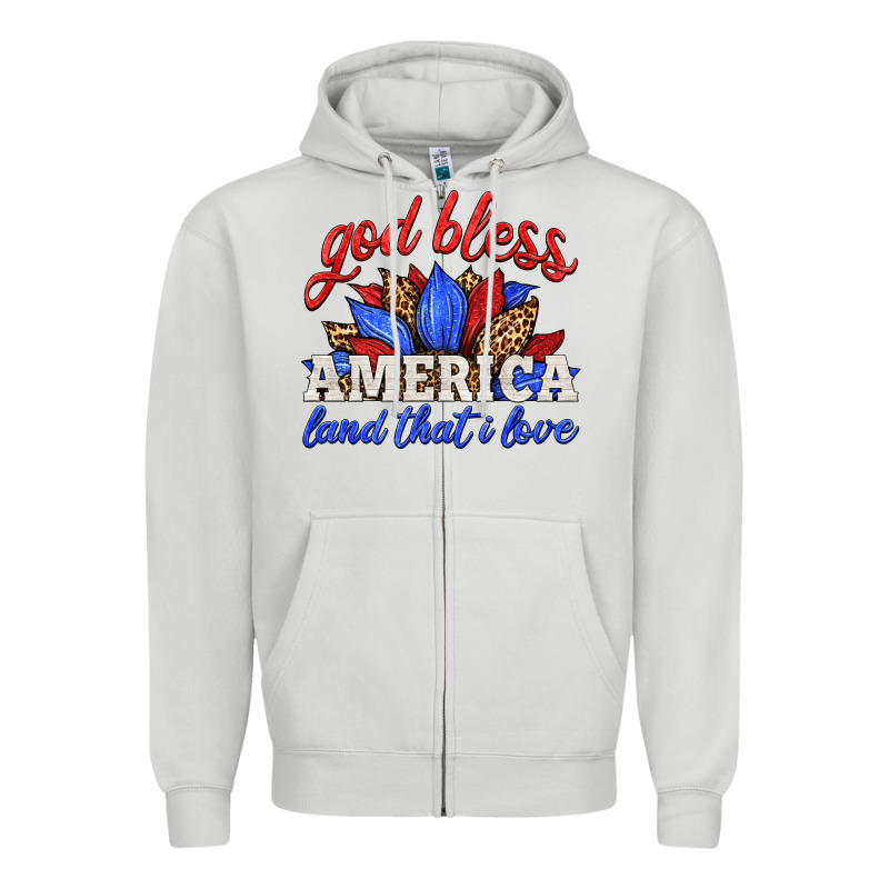 God Bless America Land That I Love Zipper Hoodie by HRA Design Shop | Teevron