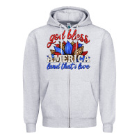 Heather Grey god bless america land that i love Zipper Hoodie - HRA Design Shop