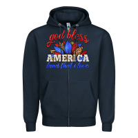Navy god bless america land that i love Zipper Hoodie - HRA Design Shop