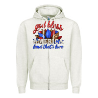 Oatmeal Heather god bless america land that i love Zipper Hoodie - HRA Design Shop