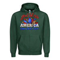 Sports Green god bless america land that i love Zipper Hoodie - HRA Design Shop