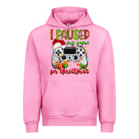 Fuchsia Pink i paused my game for christmas Urban Hoodie - MaliasSmallBusiness