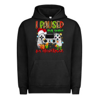 Pigment Black i paused my game for christmas Urban Hoodie - MaliasSmallBusiness