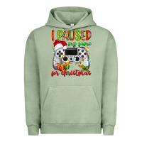 Pigment Oil Green i paused my game for christmas Urban Hoodie - MaliasSmallBusiness