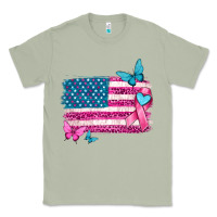 Matcha American flag breast cancer with ribbon Classic Tee - texasbilliewilder