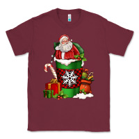 Burgundy Christmas Santa Claus Coffee Cup Classic Tee - FaDigitalArtStudio