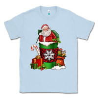Dusty Blue Christmas Santa Claus Coffee Cup Classic Tee - FaDigitalArtStudio