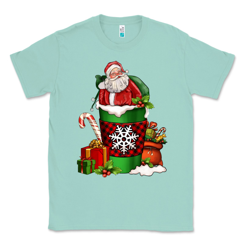Christmas Santa Claus Coffee Cup Classic Tee by FaDigitalArtStudio | Teevron