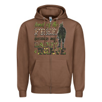 Chestnut land of the free because my daddy is brave Zipper Hoodie - HRA Design Shop