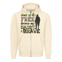 Land Of The Free Because My Daddy Is Brave Zipper Hoodie | Teevron
