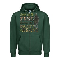 Sports Green land of the free because my daddy is brave Zipper Hoodie - HRA Design Shop