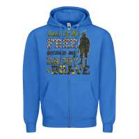 True Royal land of the free because my daddy is brave Zipper Hoodie - HRA Design Shop