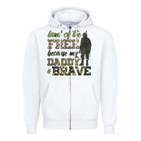 White land of the free because my daddy is brave Zipper Hoodie - HRA Design Shop