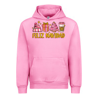 Fuchsia Pink feliz navidad Urban Hoodie - MaliasSmallBusiness