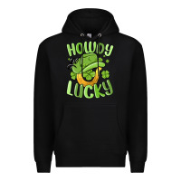 Black howdy go lucky st patrics day Premium Hoodie - MaliasSmallBusiness