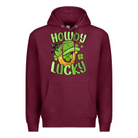Burgundy howdy go lucky st patrics day Premium Hoodie - MaliasSmallBusiness