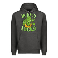 Charcoal Heather howdy go lucky st patrics day Premium Hoodie - MaliasSmallBusiness