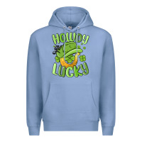 Colony Blue howdy go lucky st patrics day Premium Hoodie - MaliasSmallBusiness