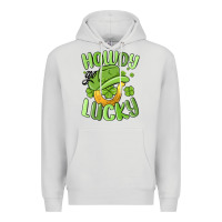 Dove Grey howdy go lucky st patrics day Premium Hoodie - MaliasSmallBusiness