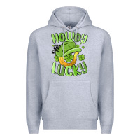Heather Grey howdy go lucky st patrics day Premium Hoodie - MaliasSmallBusiness
