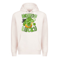 Pale Pink howdy go lucky st patrics day Premium Hoodie - MaliasSmallBusiness