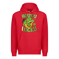 Red howdy go lucky st patrics day Premium Hoodie - MaliasSmallBusiness
